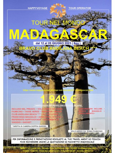 12 Giug. MADAGASCAR 9gg
