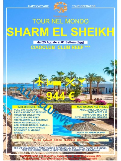 25 Agosto SHARM EL SHEIKH 8gg